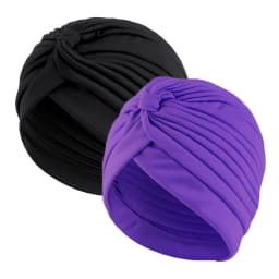 2pcs/lot Stretch Turbans Head Beanie Cover Twisted Pleated Headwrap Assorted Colors Hair Cover Beanie Hats for Women Girls