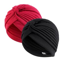 2pcs/lot Stretch Turbans Head Beanie Cover Twisted Pleated Headwrap Assorted Colors Hair Cover Beanie Hats for Women Girls