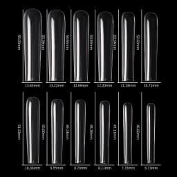 120pcs 3XL Square Straight Extra Long Full Cover False Nail Artificial Acrylic False Nail Tips Clear Press On Nail Manicure Tool