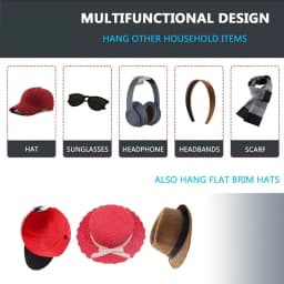 5 10pcs New Baseball Hat Hook Hat Sticking Hook Traceless Hook Black Minimalist Design Hat Rack Simple Earphone Necklace Storage