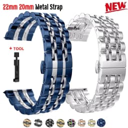 22mm 20mm Stainless Steel Strap for Samsung Watch 3 4 5 45mm Gear S3 46mm 42mm Active2 40 44mm Metal Strap Wristband Bracelet