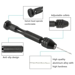 49pcs 0.2-3.4mm Hand Drill Set Mini Aluminum Hand Drill Bit Jewelry Craft Manual Drill Woodworking Tools Drill Bit Drilling Tool