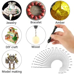 49pcs 0.2-3.4mm Hand Drill Set Mini Aluminum Hand Drill Bit Jewelry Craft Manual Drill Woodworking Tools Drill Bit Drilling Tool