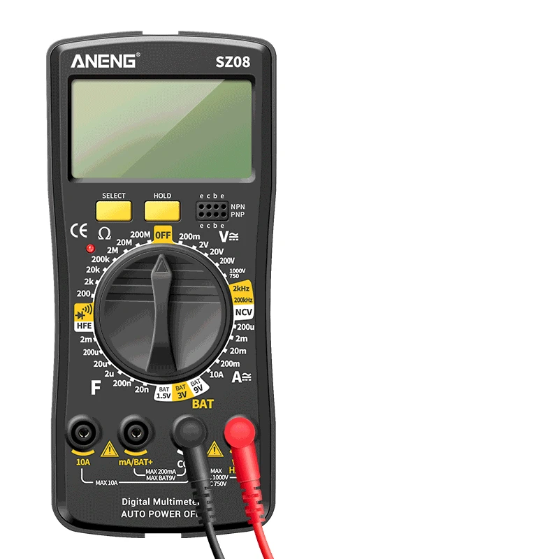 ANENG SZ08 Professional Digital Multimeter Ultra-thin Storage Meter Auto Voltmeter AC DC 220V Resistance Handhold Testers