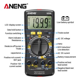 ANENG SZ08 Professional Digital Multimeter Ultra-thin Storage Meter Auto Voltmeter AC DC 220V Resistance Handhold Testers