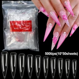 240PCS/Box False Nail Tips Square Straight Extra Long Half Cover Nails Artificial Acrylic False Nail Tips Press On Manicure Tool