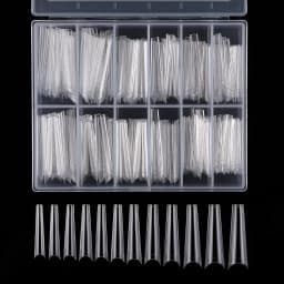 240PCS/Box False Nail Tips Square Straight Extra Long Half Cover Nails Artificial Acrylic False Nail Tips Press On Manicure Tool