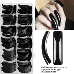 240PCS/Box False Nail Tips Square Straight Extra Long Half Cover Nails Artificial Acrylic False Nail Tips Press On Manicure Tool
