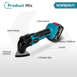 YOFIDRA Oscillating Multi Function Tool Electric Saw Trimmer Shovel Cutting woodworking Machine For Makita 21V Battery Pin
