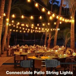 150FT 60 Bulb Outdoor String Lights Hanging Patio LED Bulbs Halloween Outside Lighting Patio Backyard Porch Holiday Party Decor
