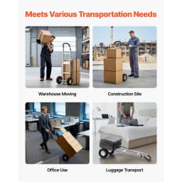 SucceBuy 500LBS Hand Truck Dolly with Non-Slip Wheels & Tie-down Strap Aluminum Alloy Portable Trolley for Moving Home Warehouse