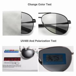 Aviation Metail Frame Polarized Sunglasses Men Color Changing Sun Glasses Pilot Male Day Night Vision Driving