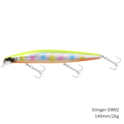 TSURINOYA Stinger 140S Fishing Lure Sinking Minnow DW92 140mm 26g Saltwater Seabass Ultra Long Casting Large Hard Baits Jerkbait