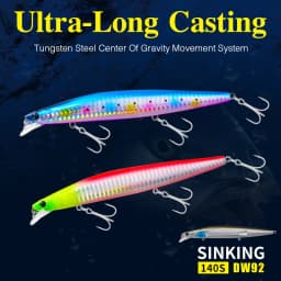 TSURINOYA Stinger 140S Fishing Lure Sinking Minnow DW92 140mm 26g Saltwater Seabass Ultra Long Casting Large Hard Baits Jerkbait