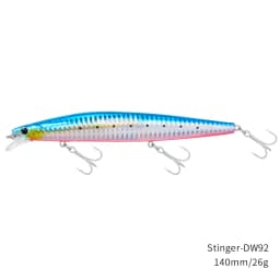 TSURINOYA Stinger 140S Fishing Lure Sinking Minnow DW92 140mm 26g Saltwater Seabass Ultra Long Casting Large Hard Baits Jerkbait