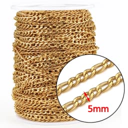 1meter Gold Stainless Steel Chain Multi Styles Star Thick Cable Curb Chains for Necklace Bracelet Jewelry Making DIY No Fade