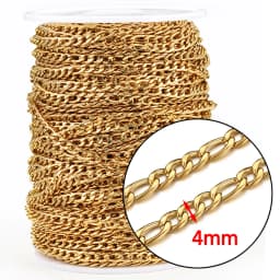 1meter Gold Stainless Steel Chain Multi Styles Star Thick Cable Curb Chains for Necklace Bracelet Jewelry Making DIY No Fade