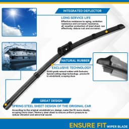 Erick's Wiper LHD Front & Rear Wiper Blades Set For VW Polo 6R Hatchback 2009 - 2017 Windshield Windscreen Window 24"+16"+11"