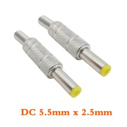 2/5/10Pcs Silver Metal 5.5x2.1mm/5.5mm X 2.5mm DC Power Male Plug Jack Connector with Spring Yellow Head 5.5*2.1/5.5*2.5mm DC099