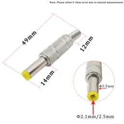 2/5/10Pcs Silver Metal 5.5x2.1mm/5.5mm X 2.5mm DC Power Male Plug Jack Connector with Spring Yellow Head 5.5*2.1/5.5*2.5mm DC099