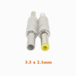 2/5/10Pcs Silver Metal 5.5x2.1mm/5.5mm X 2.5mm DC Power Male Plug Jack Connector with Spring Yellow Head 5.5*2.1/5.5*2.5mm DC099