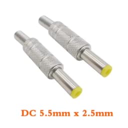 2/5/10Pcs Silver Metal 5.5x2.1mm/5.5mm X 2.5mm DC Power Male Plug Jack Connector with Spring Yellow Head 5.5*2.1/5.5*2.5mm DC099