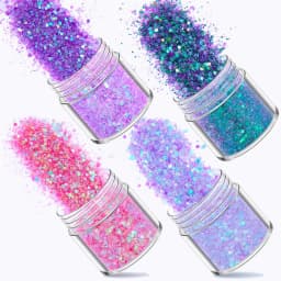 SNASAN 4Pcs Color Superfine Glitters Powder 1mm Sequins Mix For Jewelry Making DIY UV Epoxy Resin Silicone Mold Filling Material