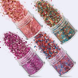 SNASAN 4Pcs Color Superfine Glitters Powder 1mm Sequins Mix For Jewelry Making DIY UV Epoxy Resin Silicone Mold Filling Material