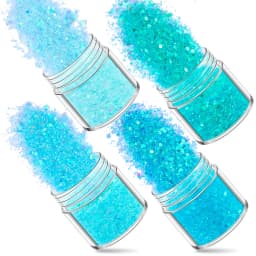 SNASAN 4Pcs Color Superfine Glitters Powder 1mm Sequins Mix For Jewelry Making DIY UV Epoxy Resin Silicone Mold Filling Material