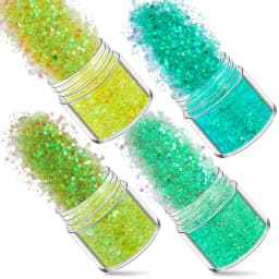 SNASAN 4Pcs Color Superfine Glitters Powder 1mm Sequins Mix For Jewelry Making DIY UV Epoxy Resin Silicone Mold Filling Material