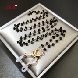 Fashion Reading Glasses Chain For Women Sunglasses Cords Casual 4mm Geometric Triangle Beaded Stainless Steel Eyeglass Masks