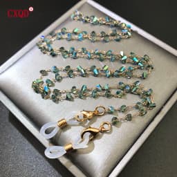 Fashion Reading Glasses Chain For Women Sunglasses Cords Casual 4mm Geometric Triangle Beaded Stainless Steel Eyeglass Masks