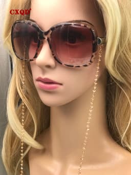 Fashion Reading Glasses Chain For Women Sunglasses Cords Casual 4mm Geometric Triangle Beaded Stainless Steel Eyeglass Masks