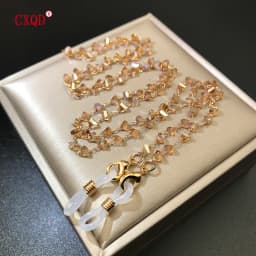 Fashion Reading Glasses Chain For Women Sunglasses Cords Casual 4mm Geometric Triangle Beaded Stainless Steel Eyeglass Masks