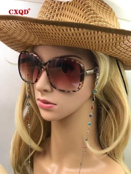 Fashion Reading Glasses Chain For Women Sunglasses Cords Casual 4mm Geometric Triangle Beaded Stainless Steel Eyeglass Masks
