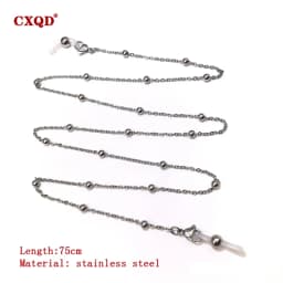 Fashion Reading Glasses Chain For Women Sunglasses Cords Casual 4mm Geometric Triangle Beaded Stainless Steel Eyeglass Masks