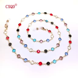 Fashion Reading Glasses Chain For Women Sunglasses Cords Casual 4mm Geometric Triangle Beaded Stainless Steel Eyeglass Masks