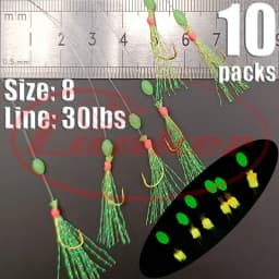 Lunker Sabiki lure flasher rig hook soft bait luminous eel glow dark mackerel fishing snapper mulloway flathead mullet shark
