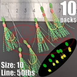 Lunker Sabiki lure flasher rig hook soft bait luminous eel glow dark mackerel fishing snapper mulloway flathead mullet shark