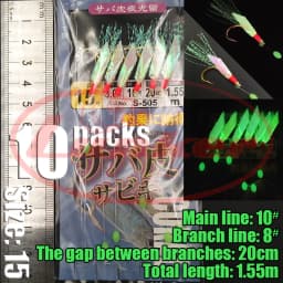Lunker Sabiki lure flasher rig hook soft bait luminous eel glow dark mackerel fishing snapper mulloway flathead mullet shark