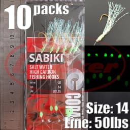 Lunker Sabiki lure flasher rig hook soft bait luminous eel glow dark mackerel fishing snapper mulloway flathead mullet shark