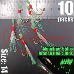 Lunker Sabiki lure flasher rig hook soft bait luminous eel glow dark mackerel fishing snapper mulloway flathead mullet shark