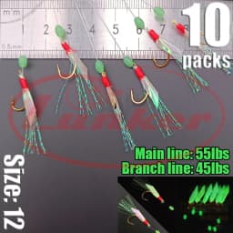 Lunker Sabiki lure flasher rig hook soft bait luminous eel glow dark mackerel fishing snapper mulloway flathead mullet shark
