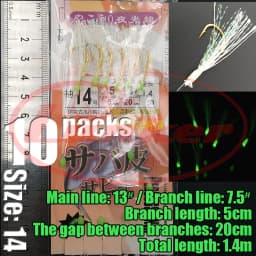 Lunker Sabiki lure flasher rig hook soft bait luminous eel glow dark mackerel fishing snapper mulloway flathead mullet shark
