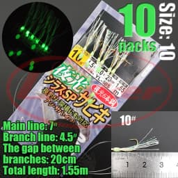 Lunker Sabiki lure flasher rig hook soft bait luminous eel glow dark mackerel fishing snapper mulloway flathead mullet shark