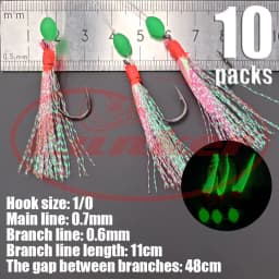 Lunker Sabiki lure flasher rig hook soft bait luminous eel glow dark mackerel fishing snapper mulloway flathead mullet shark