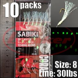 Lunker Sabiki lure flasher rig hook soft bait luminous eel glow dark mackerel fishing snapper mulloway flathead mullet shark