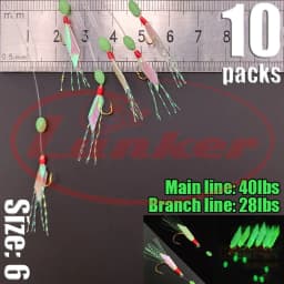 Lunker Sabiki lure flasher rig hook soft bait luminous eel glow dark mackerel fishing snapper mulloway flathead mullet shark