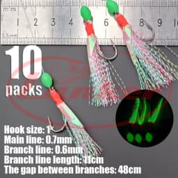 Lunker Sabiki lure flasher rig hook soft bait luminous eel glow dark mackerel fishing snapper mulloway flathead mullet shark