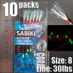 Lunker Sabiki lure flasher rig hook soft bait luminous eel glow dark mackerel fishing snapper mulloway flathead mullet shark